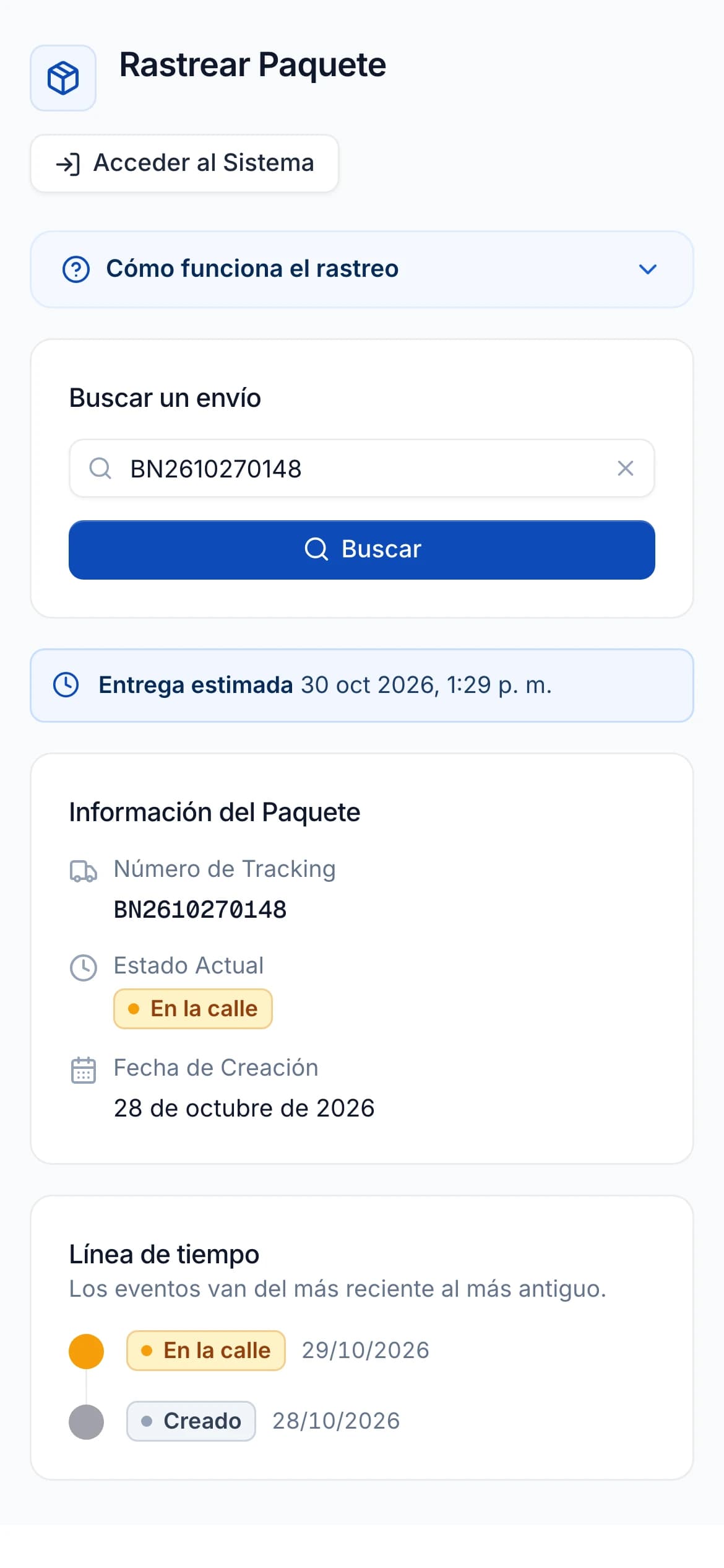 RouteX public tracking page for a package out for delivery