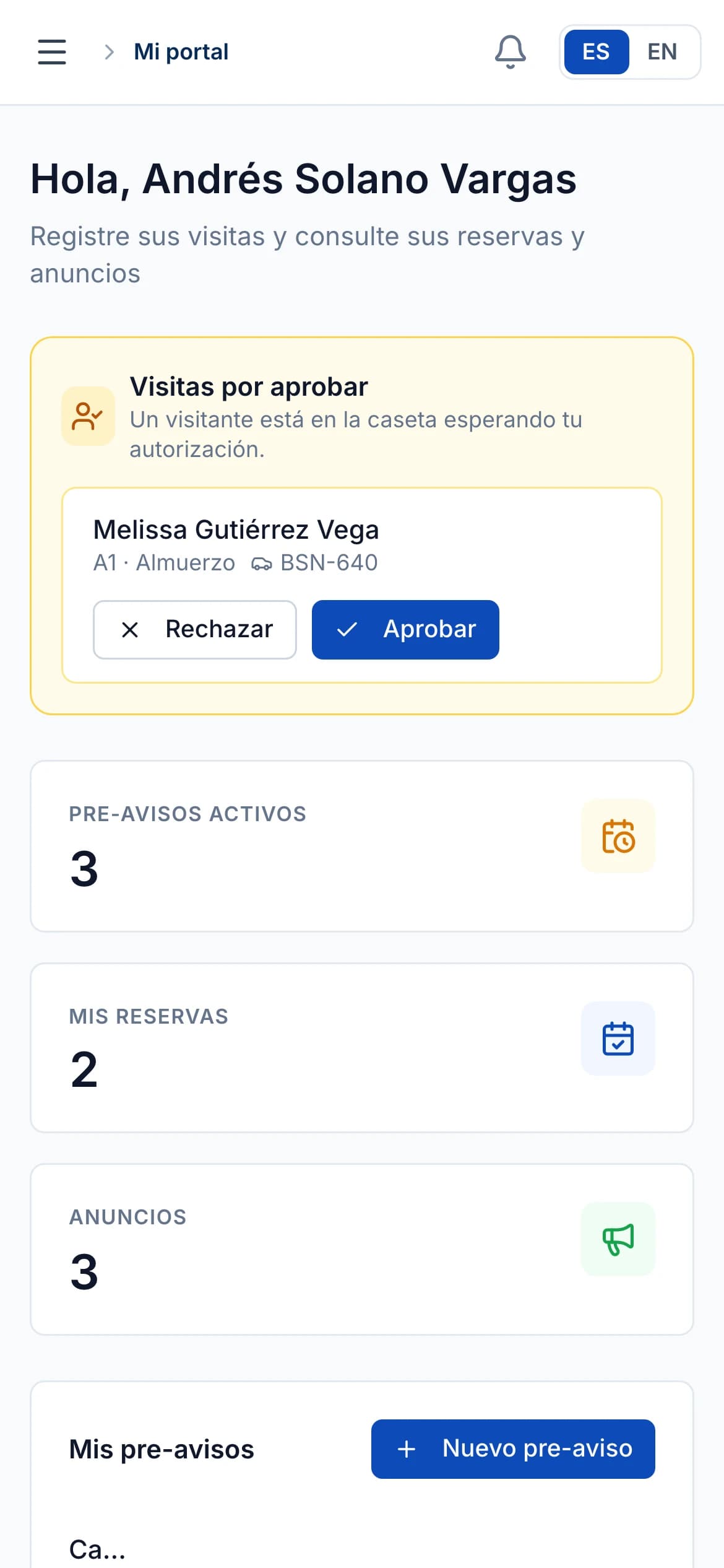 Portal del residente de Vistra en un teléfono